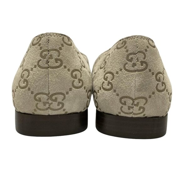 GUCCI - Light gray Gold Multi Suede Wood Women's Pumps 212-080425 - Picture 6 of 11